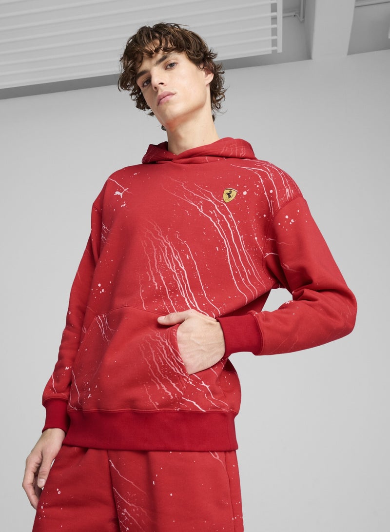 PUMA Scuderia Ferrari HP Race Colour Splash Mens Red Hoodie - Image 1
